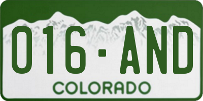CO license plate 016AND