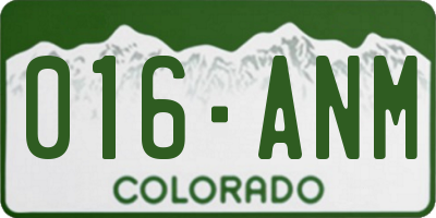 CO license plate 016ANM