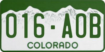 CO license plate 016AOB