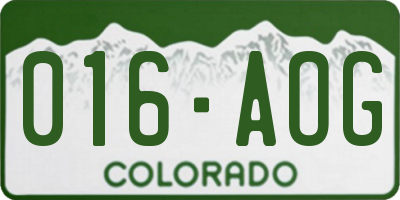 CO license plate 016AOG