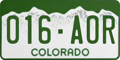 CO license plate 016AOR