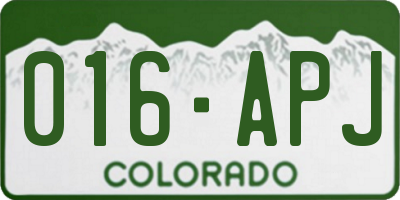 CO license plate 016APJ