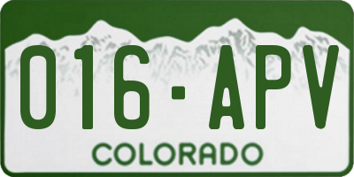 CO license plate 016APV