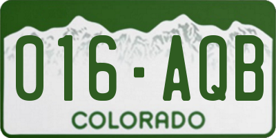 CO license plate 016AQB