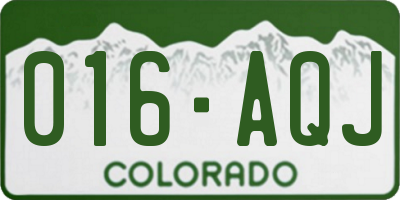 CO license plate 016AQJ