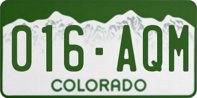 CO license plate 016AQM