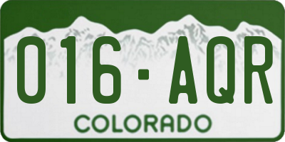 CO license plate 016AQR