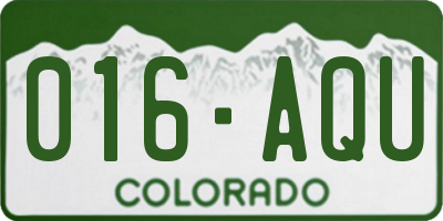 CO license plate 016AQU