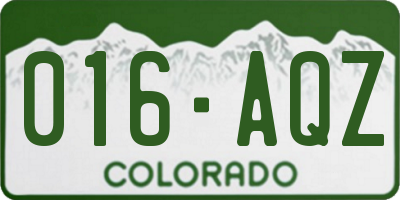 CO license plate 016AQZ