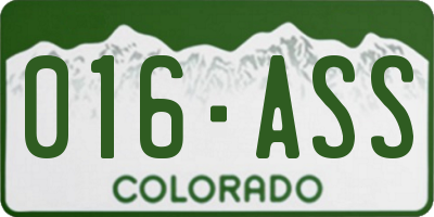 CO license plate 016ASS