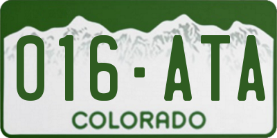 CO license plate 016ATA