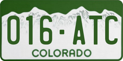 CO license plate 016ATC