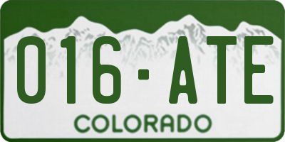 CO license plate 016ATE
