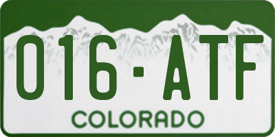 CO license plate 016ATF