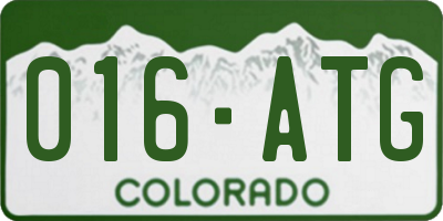 CO license plate 016ATG