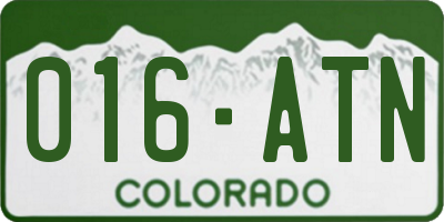CO license plate 016ATN