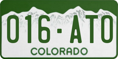 CO license plate 016ATO