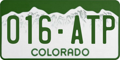 CO license plate 016ATP