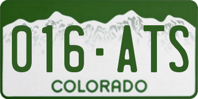 CO license plate 016ATS