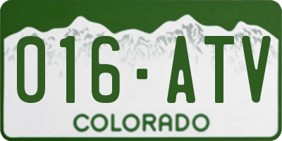 CO license plate 016ATV