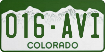 CO license plate 016AVI