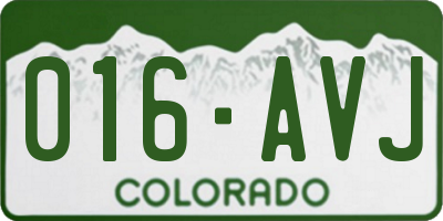 CO license plate 016AVJ
