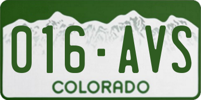 CO license plate 016AVS