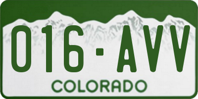 CO license plate 016AVV