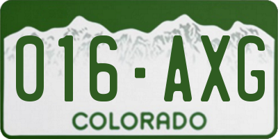 CO license plate 016AXG