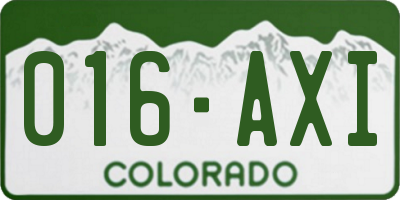 CO license plate 016AXI