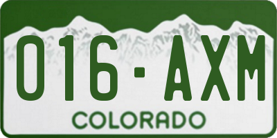 CO license plate 016AXM