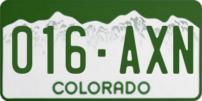 CO license plate 016AXN