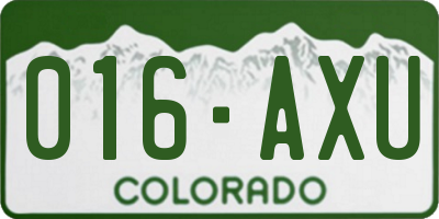 CO license plate 016AXU