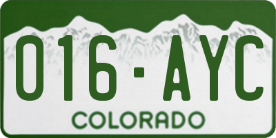 CO license plate 016AYC