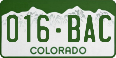 CO license plate 016BAC