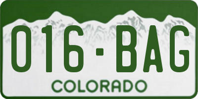 CO license plate 016BAG