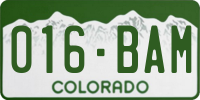 CO license plate 016BAM