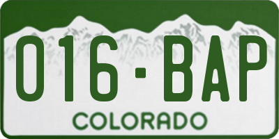 CO license plate 016BAP