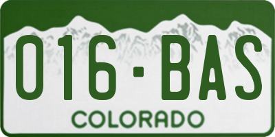 CO license plate 016BAS