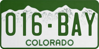 CO license plate 016BAY