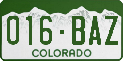 CO license plate 016BAZ