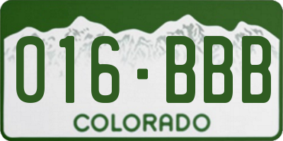 CO license plate 016BBB