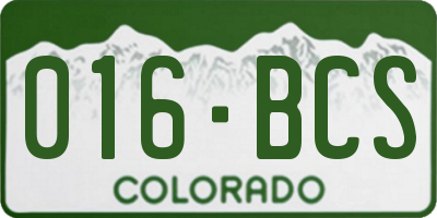 CO license plate 016BCS