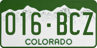 CO license plate 016BCZ