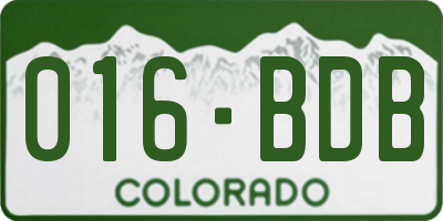 CO license plate 016BDB