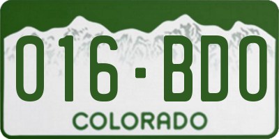 CO license plate 016BDO