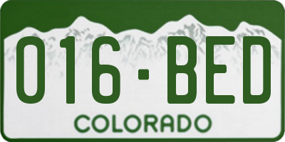 CO license plate 016BED