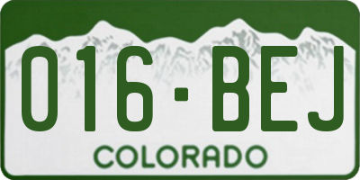 CO license plate 016BEJ