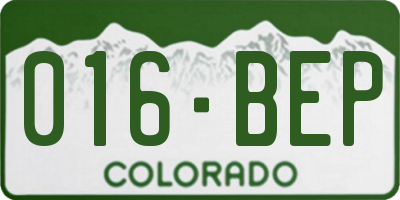 CO license plate 016BEP