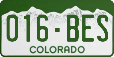 CO license plate 016BES